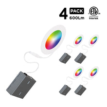 Load image into Gallery viewer, 4" Smart Wi-Fi RGB LED Recessed Light Fixture (4-Pack) - BAZZ Smart Home.ca