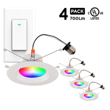 Load image into Gallery viewer, 6" Smart WiFi RGB+White LED Conversion Kit (3-Pack with Switch) - BAZZ Smart Home.ca