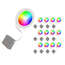 Load image into Gallery viewer, 6&quot; Smart WiFi RGB+White LED Recessed Light Fixture (12-Pack) - BAZZ Smart Home.ca