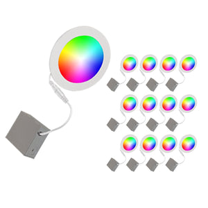 6" Smart WiFi RGB+White LED Recessed Light Fixture (12-Pack) - BAZZ Smart Home.ca