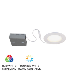 4" Smart Wifi RGB LED Recessed Light Fixture - White - BAZZ Smart Home.ca